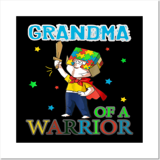 Autism T-ShirtAutism Grandma Of A Warrior Autism Awareness Shirts Posters and Art